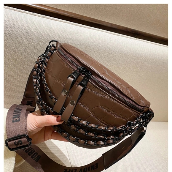 *NEW Leather Fanny Pack Belt Waist Crossbody Shoulder Bag - Picture 8 of 12